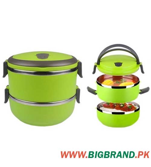 2 Tier Stainless Steel Lunch Tiffin Box Mix Color